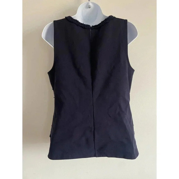 J.Crew Lace and Tweed Top Navy Blue Tops SIZE M - Picture 2 of 6